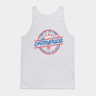 America Land Of The Free Because Of The Brave Retro Tank Top